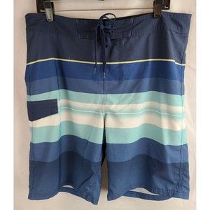 Sonoma Goods for Life Men's (36) Blue Striped Swimming Board Shorts